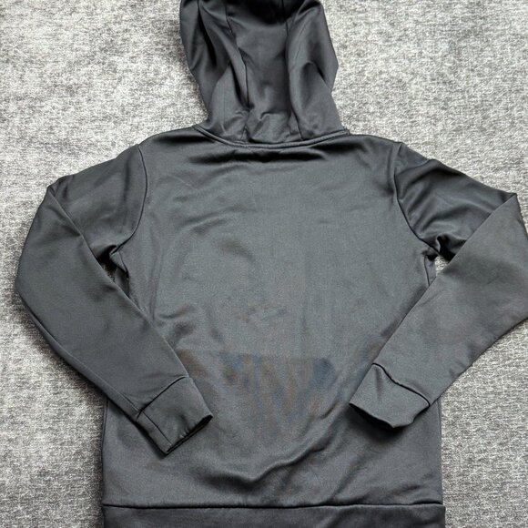 Nike Dri-Fit Women’s Black Pullover Hoodie Size Medium M Swoosh Logo Fleece Line - Picture 10 of 11